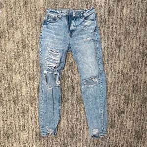 American Eagle acid wash mom jeans